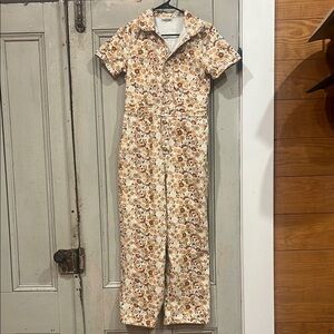 Denim Floral Jumpsuit